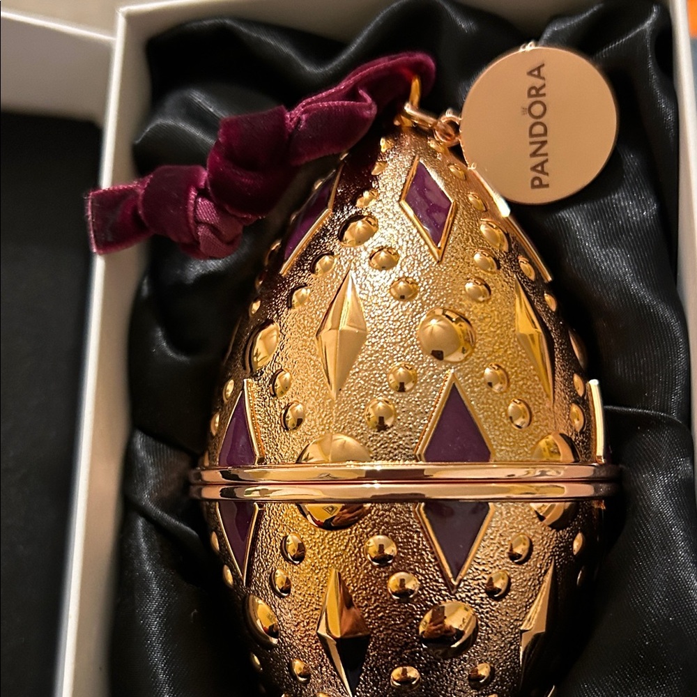 Pandora Gold and Purple Holiday Ornament